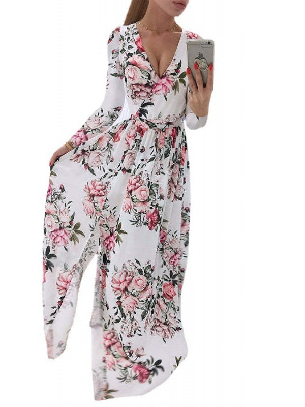 Sarah™ | Floral V-Neck Dress