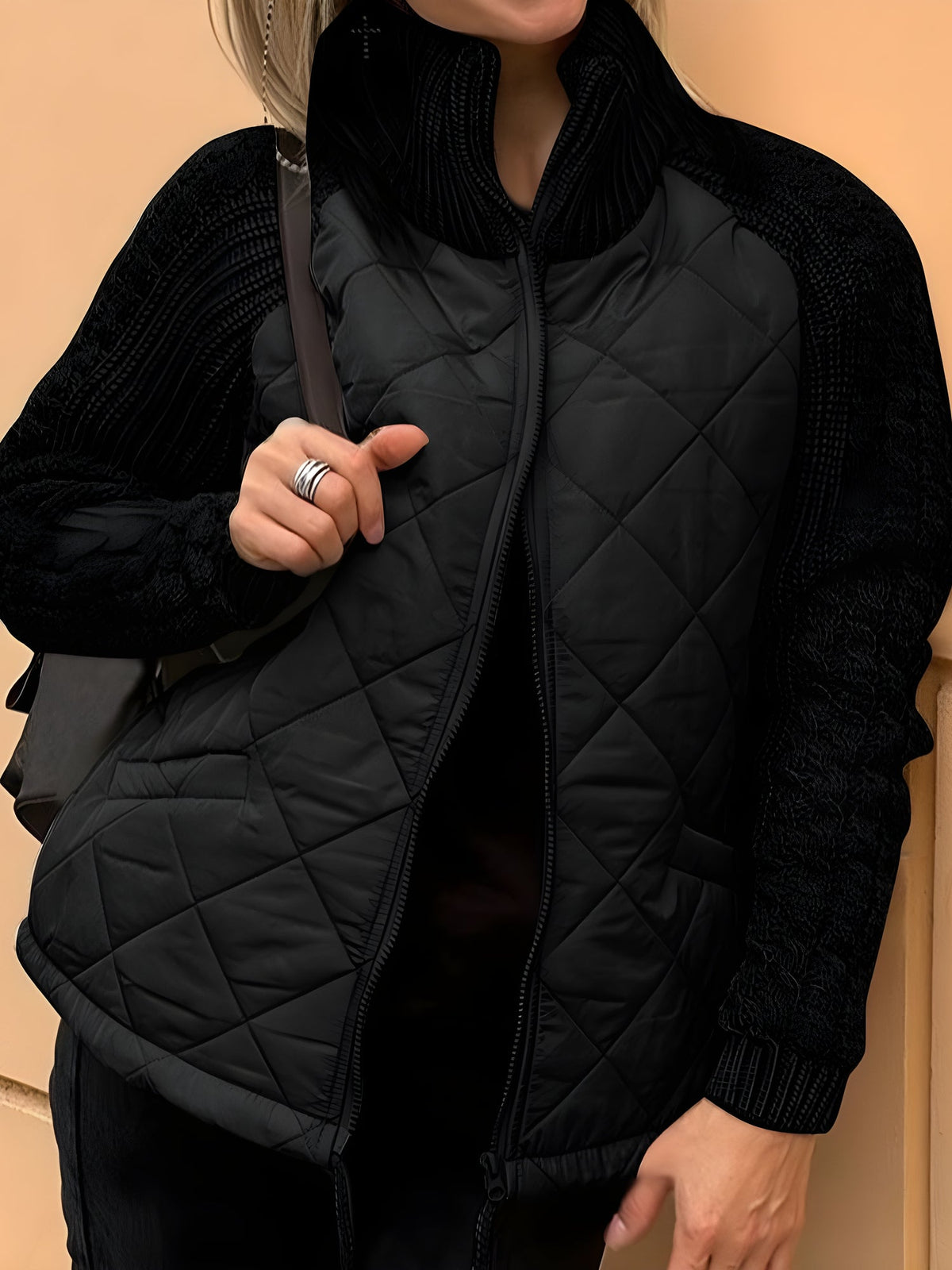 Suzy - Warm Winter Jacket With Standing Collar