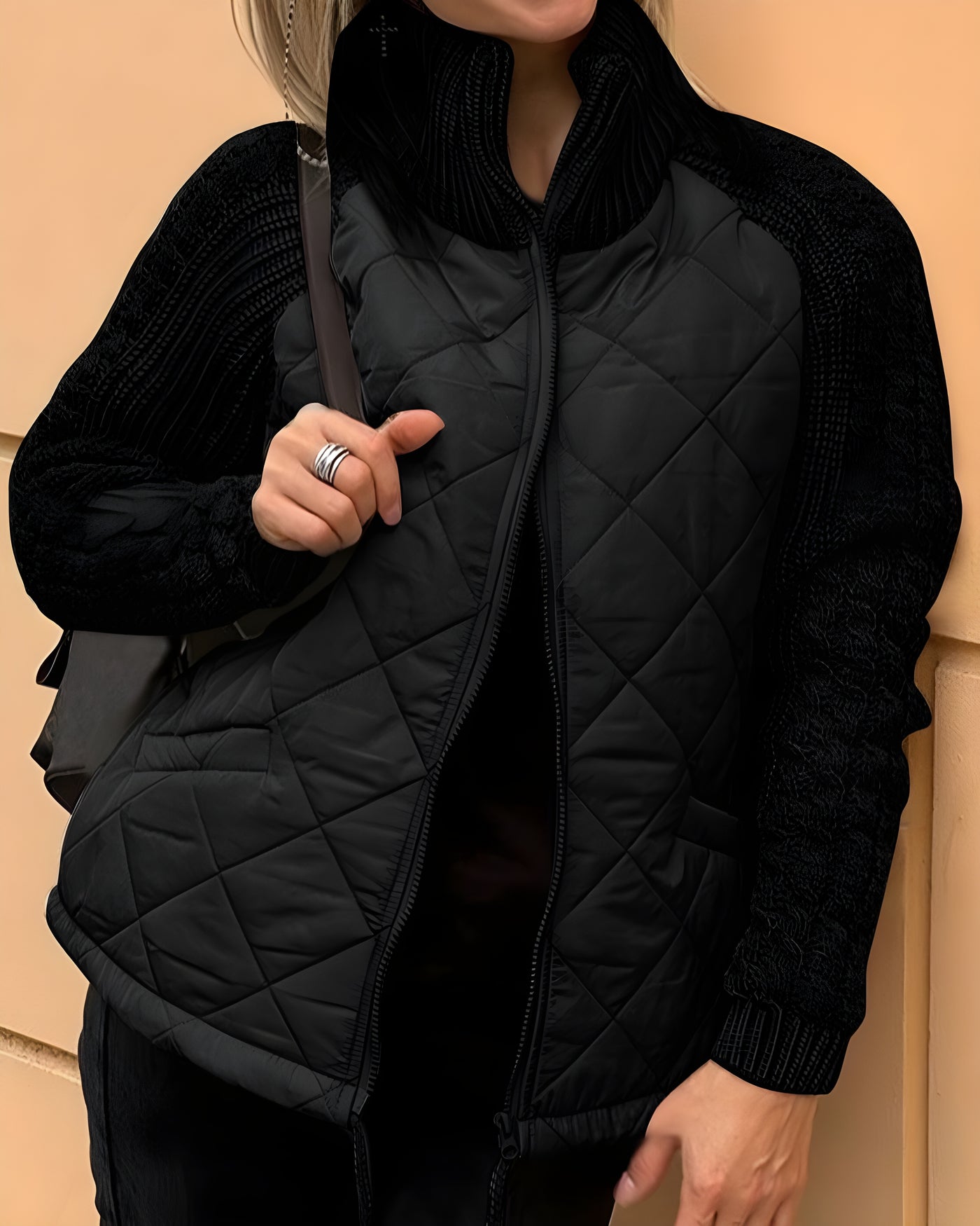 Suzy - Warm Winter Jacket With Standing Collar
