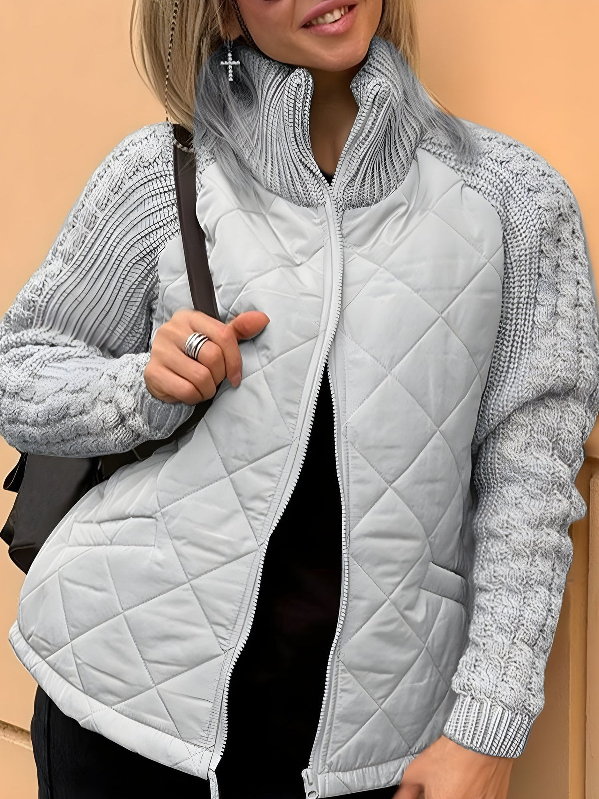 Suzy - Warm Winter Jacket With Standing Collar