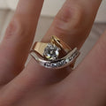 Designer Ring With Zircon Crystals