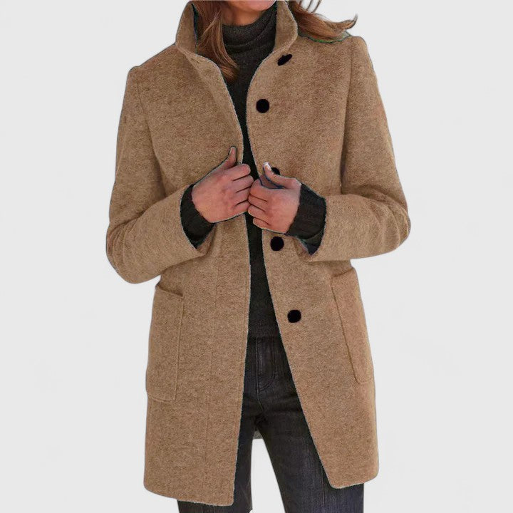 Ola - Warm Coat With High Collar
