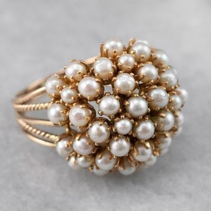 Vintage Pearl Bouquet Ring