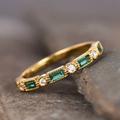 Gold Plated Ring With Green Crystals
