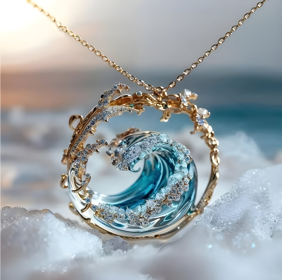 Ocean - Designer Necklace - Hypoallergenic