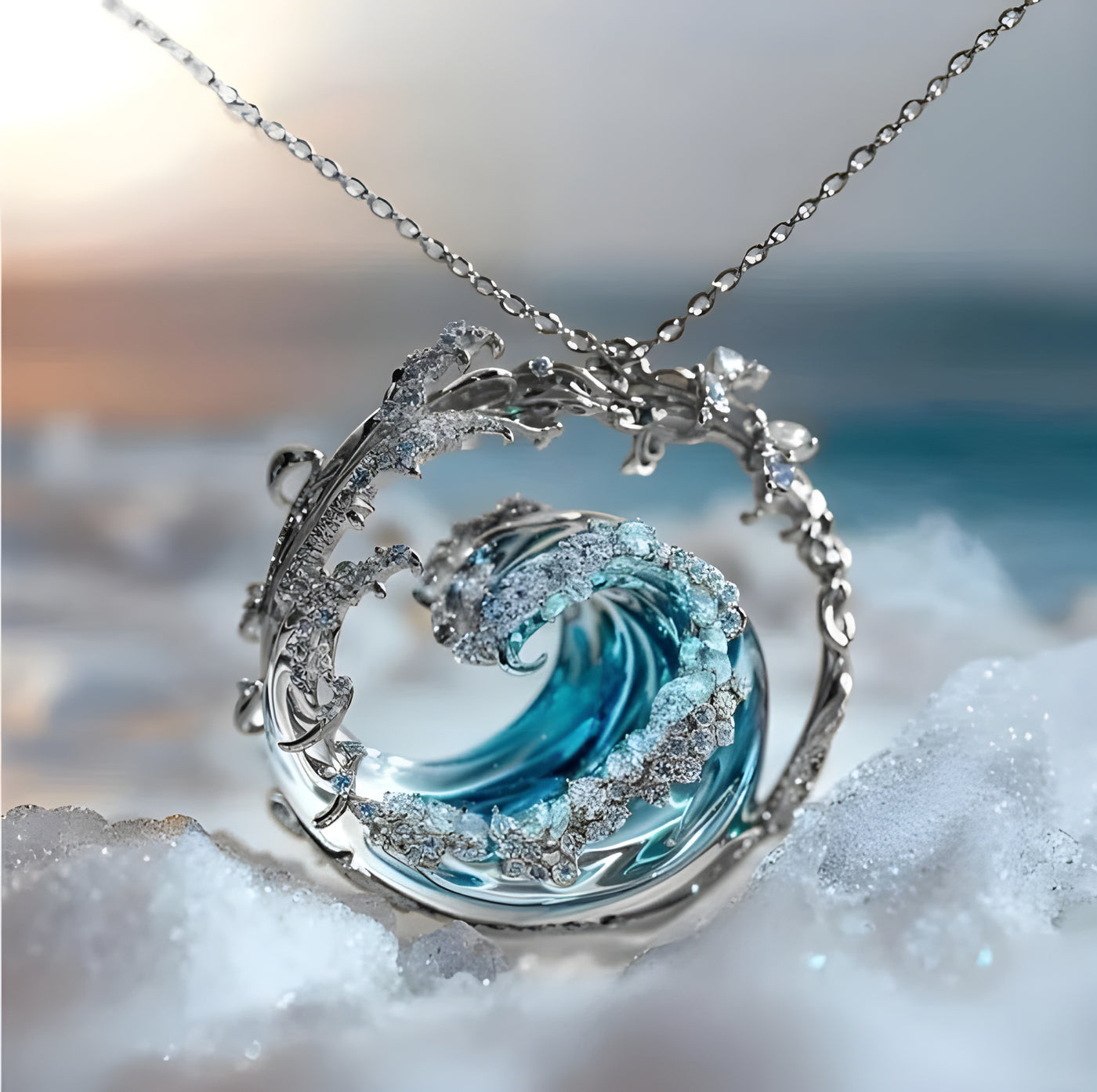 Ocean - Designer Necklace - Hypoallergenic