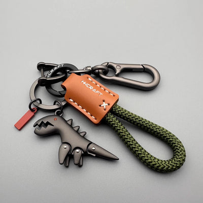 REX™ |  Aluminum Alloy Dinosaur Charm Paired with a Hand-woven Bracelet