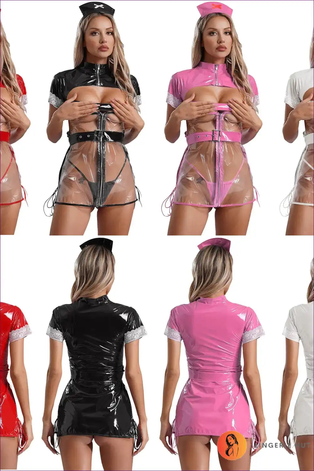 Bold Pink PVC Nurse Costume – Edgy & Seductive