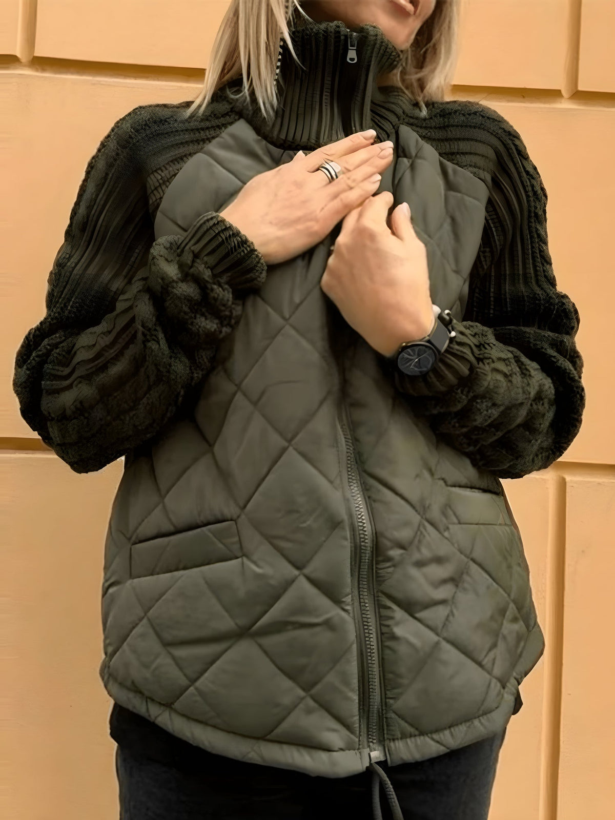 Suzy - Warm Winter Jacket With Standing Collar